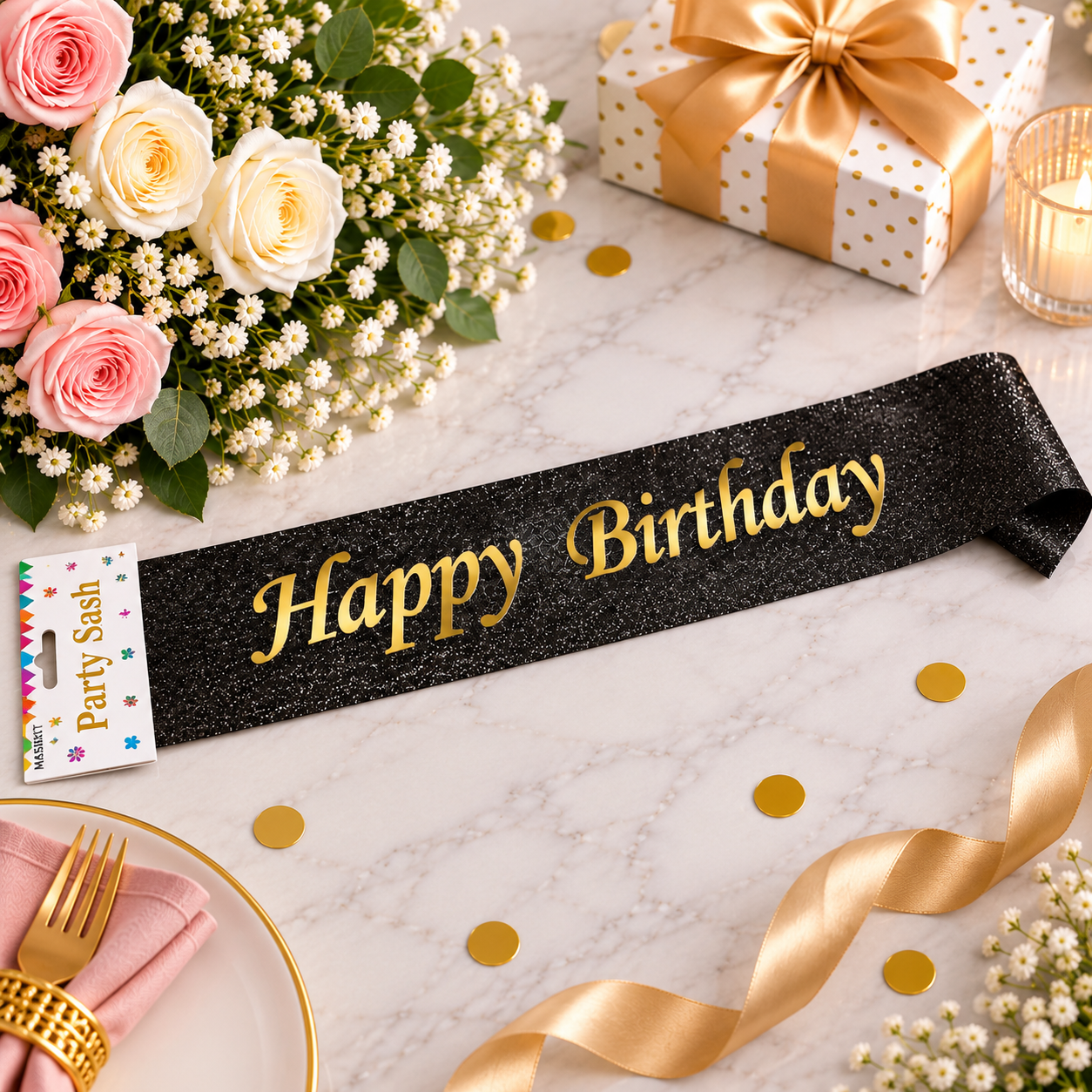 Happy Birthday Party Sash